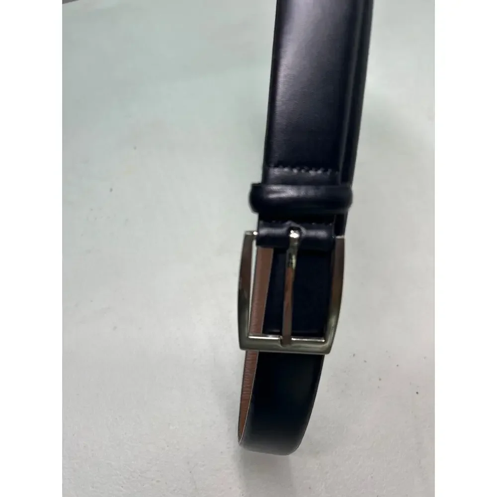 Jos. A. Banks Fine Italian Leather Black Belt with Silver Buckle. Size 40